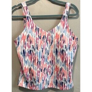 Brisas Athletic Tank Top Cropped Tankini Built In Bra Women’s Size Large